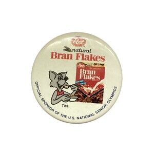 Vintage Post Natural Bran Flakes Pin - Official Sponsor Of US Senior Olympics